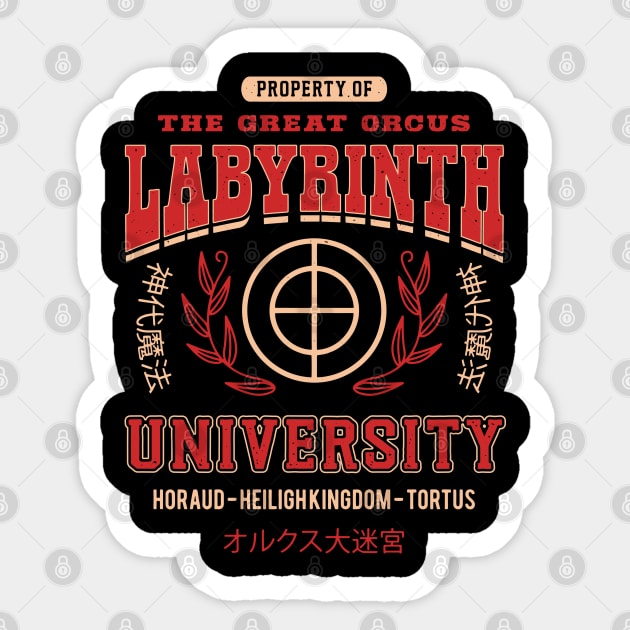 Orcus Labyrinth University Sticker by Lagelantee